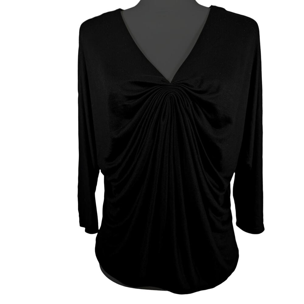 Vtge August Silk Dohlman 3/4 Sleeve center scrunch draped top GVC sz Xl